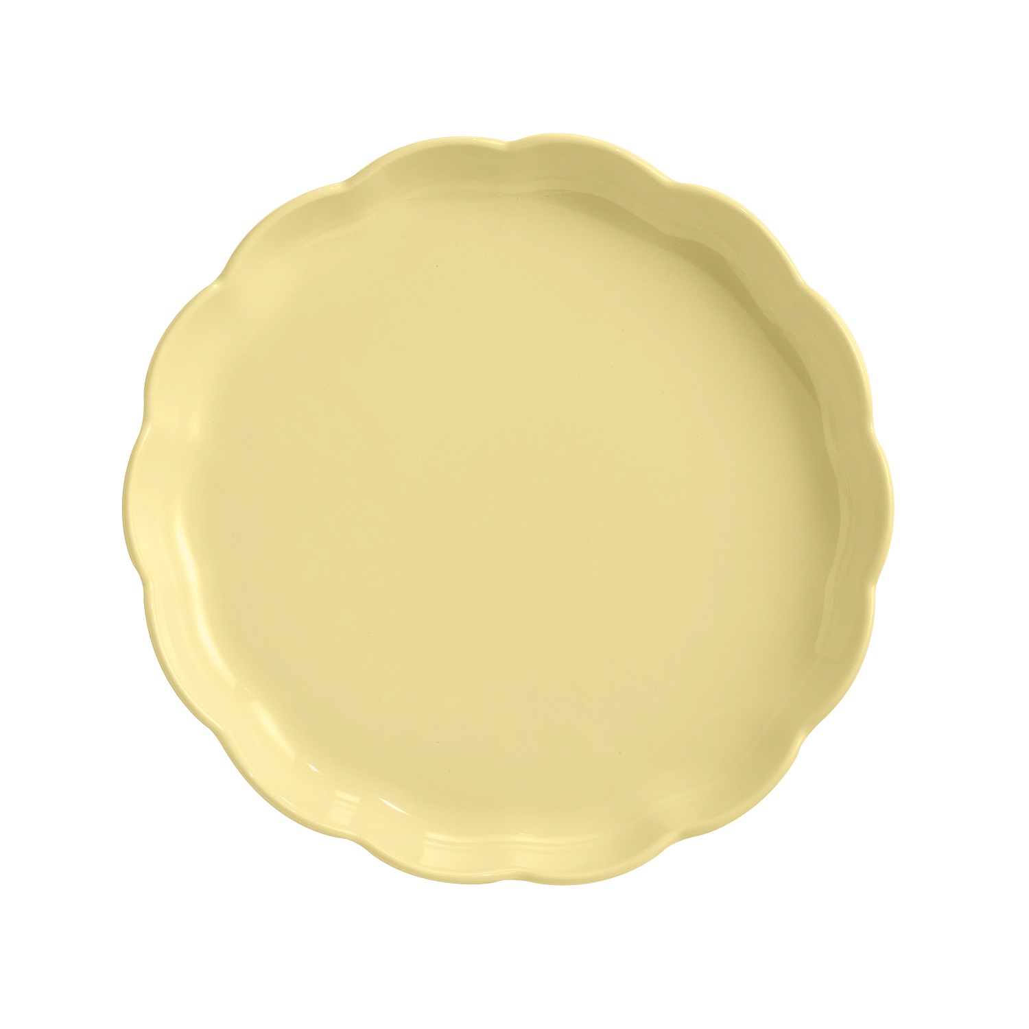 Moule à tarte en céramique ø31 cm madeleine jaune vanille - emile henry 