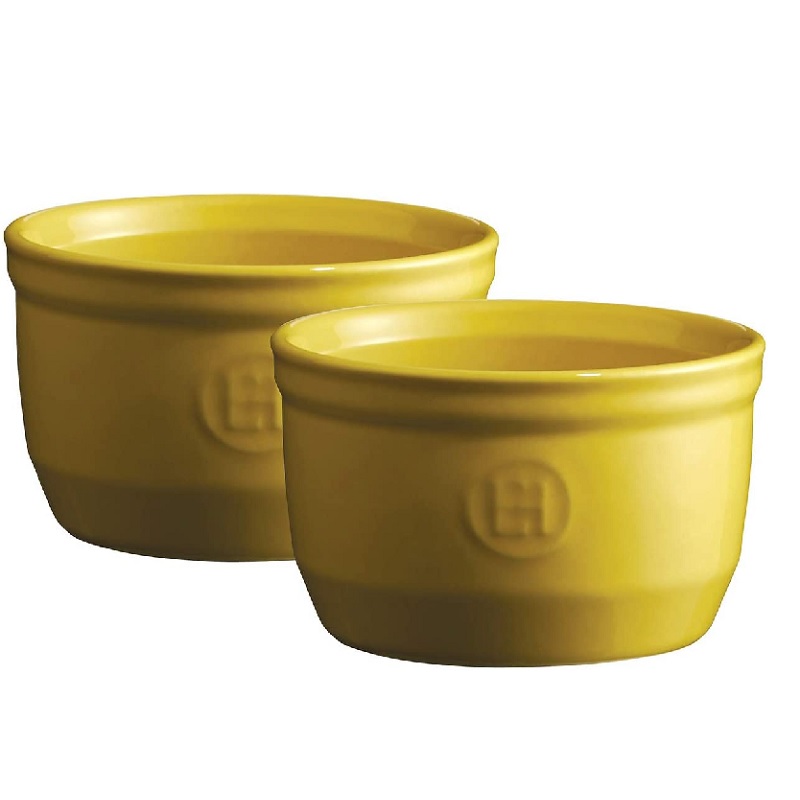 Lot de 2 ramequins en ceramique jaune provence n10 - emile henry