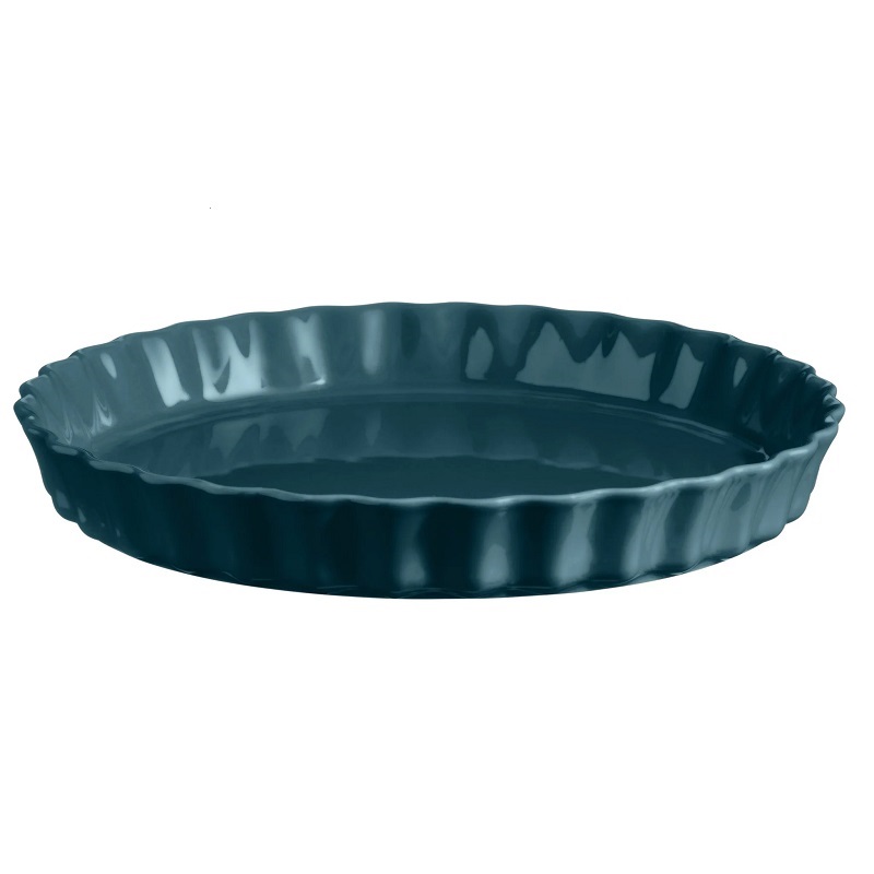 Moule a tarte 29,5 cm couleur bleu feux doux - emile henry 