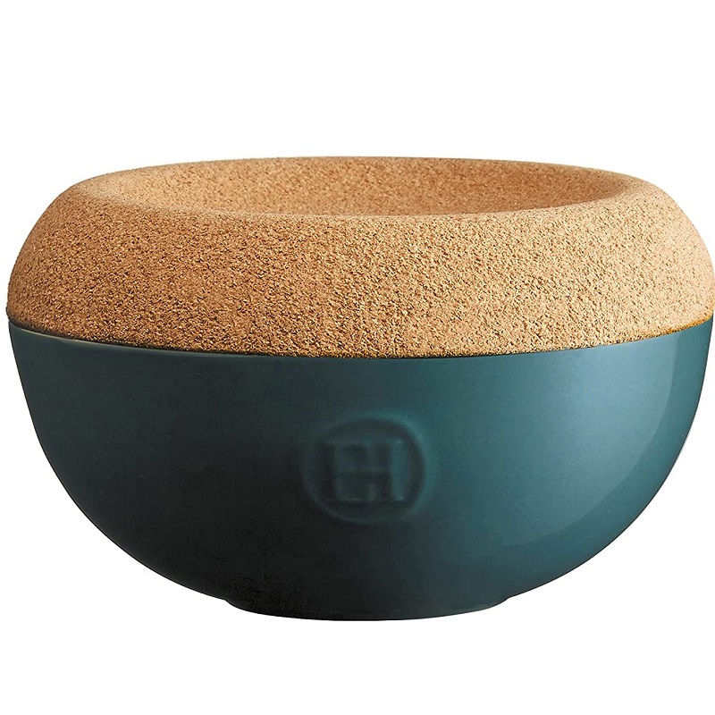 Pot a sel bleu feux doux - emile henry 