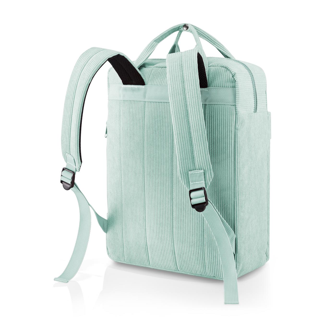 Sac à dos multi-fonctions allday backpack m cord mint - reisenthel