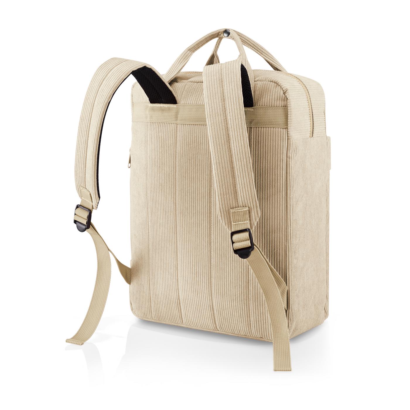 Sac à dos multi-fonctions allday backpack m cord sand - reisenthel