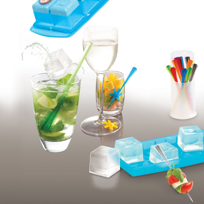 Kit cocktail / paille / marques verres / pics / bac a galcons / recettes - mastrad