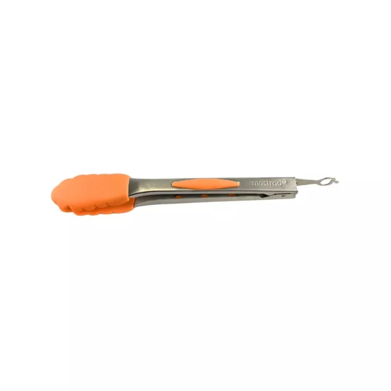 Pince de cuisine - multi-fonction - acier et silicone orange - mastrad