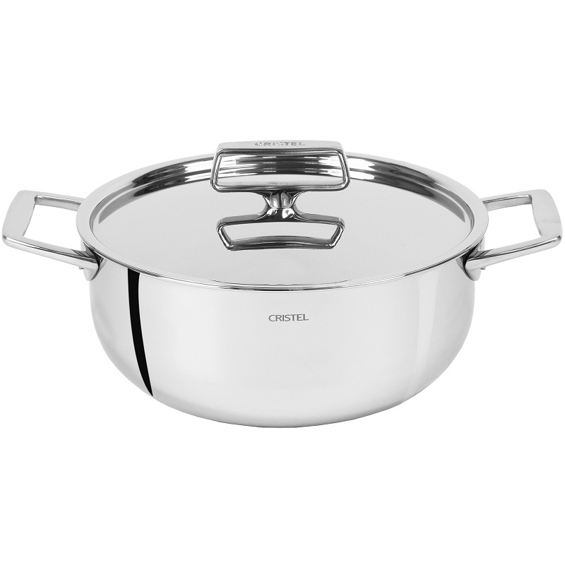 Faitout induction 18 cm castel pro 5 ply poignee fixe - cristel