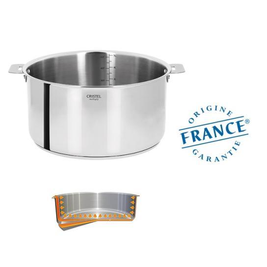 Faitout inox 22 cm amovible multiply casteline - cristel 