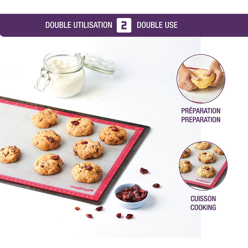 Tapis de cuisson gradue en fibre de verre et silicone 30 x 40 cm - mastrad