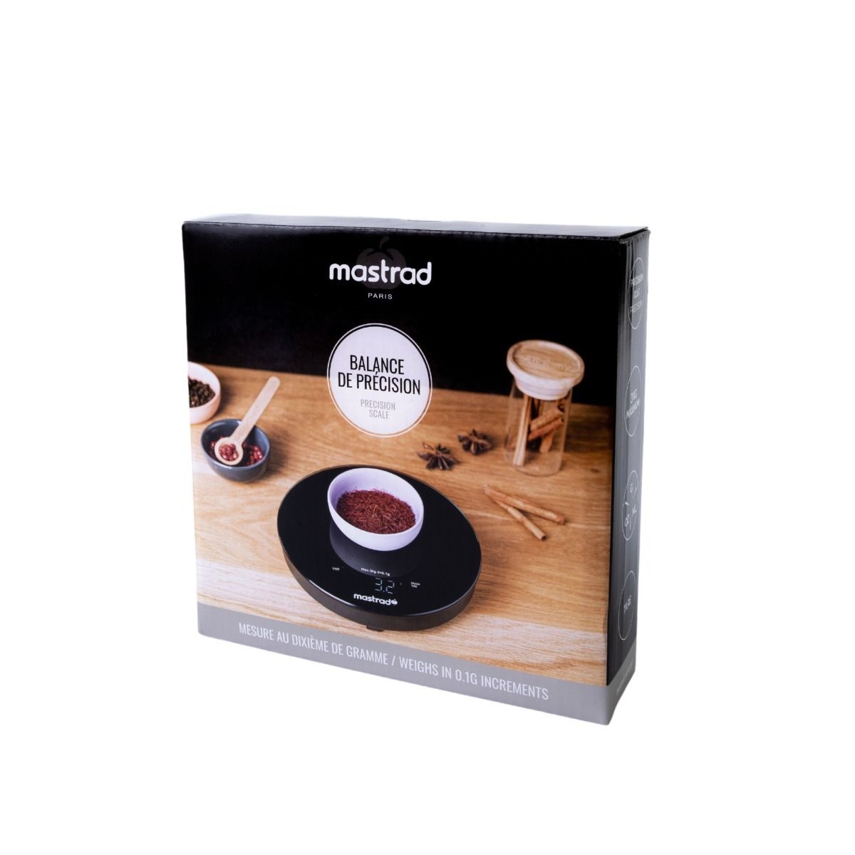 Balande de précision 3 kg plateau en verre noir - mastrad