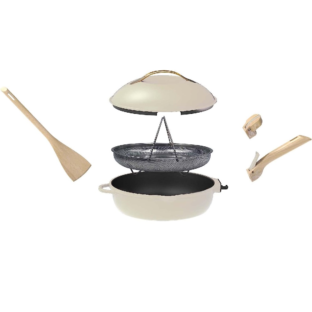 La fabuleuse ustensile de cuisson 8 en 1 sauteuse corps blanc meringue 28 cm - cookut