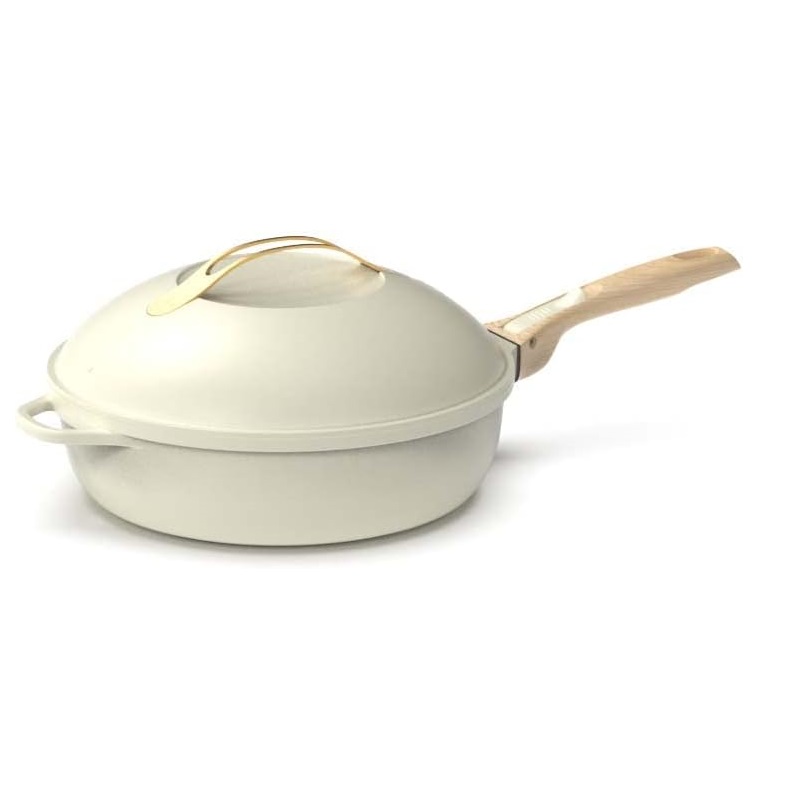 La fabuleuse ustensile de cuisson 8 en 1 sauteuse corps blanc meringue 28 cm - cookut