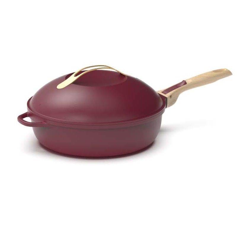 La fabuleuse ustensile de cuisson 8 en 1 sauteuse corps rouge rubis 28 cm - cookut