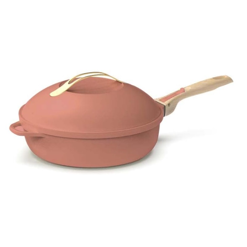 La fabuleuse ustensile de cuisson 8 en 1 sauteuse corps rose pivoine 28 cm - cookut