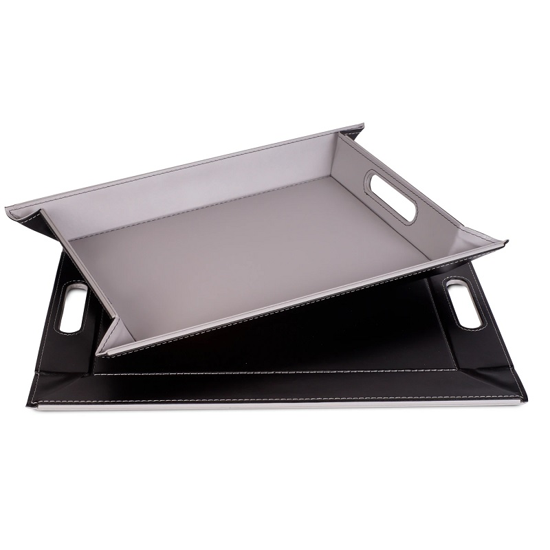 Plateau set de table bicolore 55 x 41 cm noir/ gris - freeform