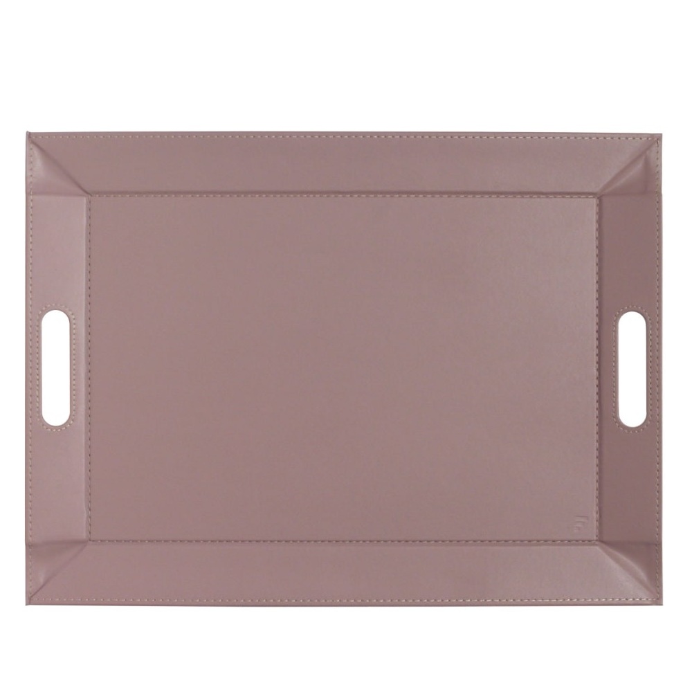 Plateau set de table bicolore réversible m 55*41cm rose poudré - crème - freeform