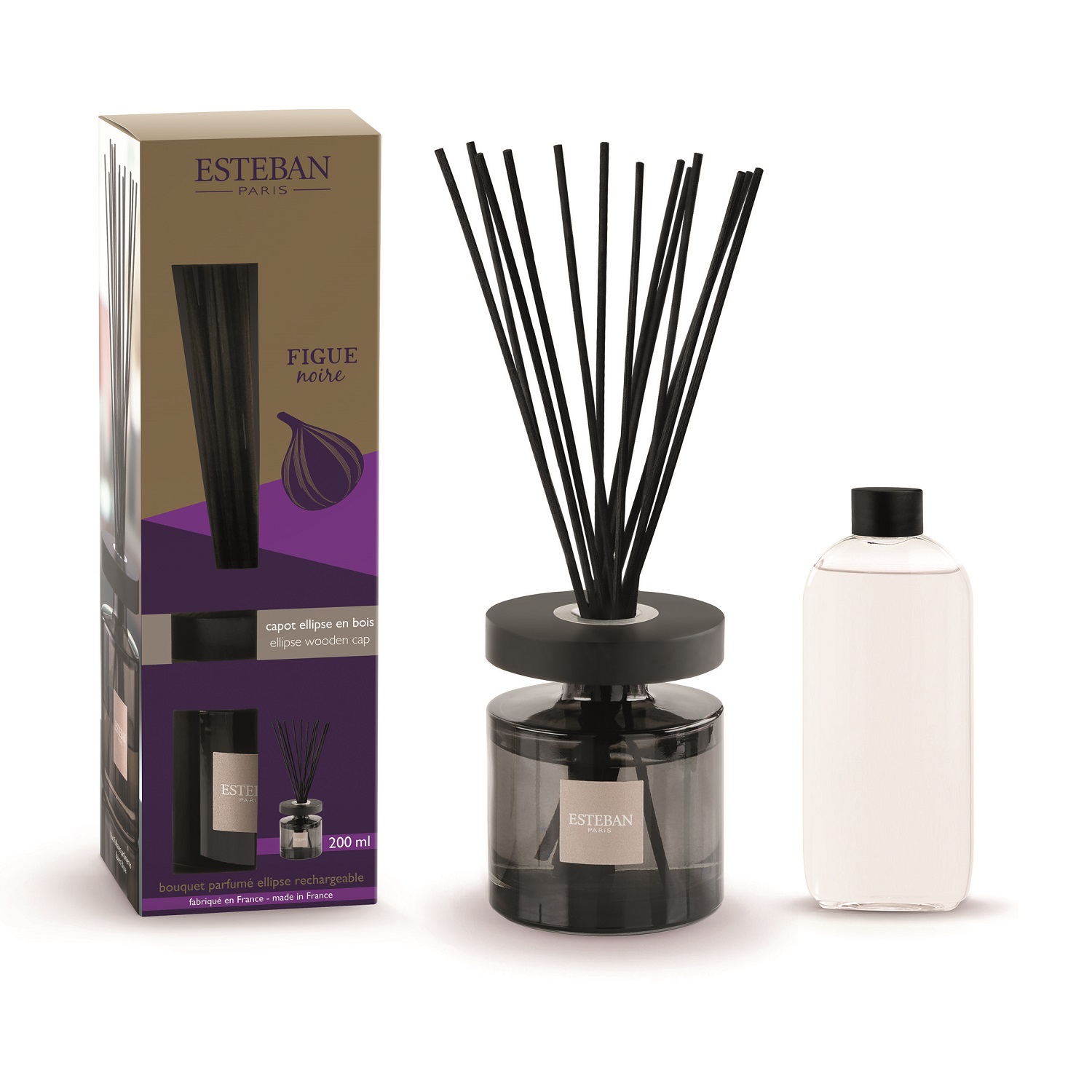 Figue noire, bouquet parfumé ellipse 200ml - esteban