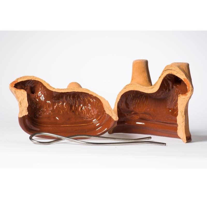 Moule à pâtisserie en terre cuite en forme d'agneau de pâques 20 cm - poterie friedmann