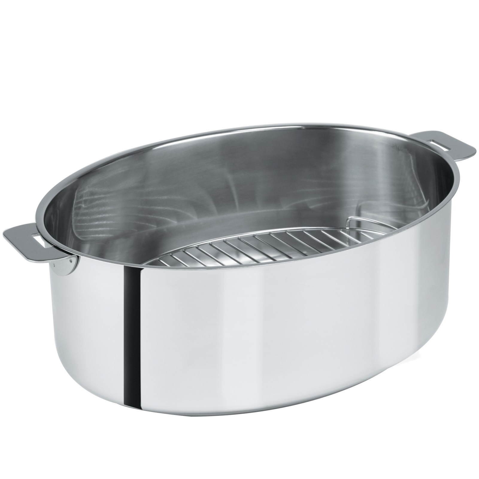 Faitout ovale poignée amovible + grille+ sans couvercle 30 cm - cristel