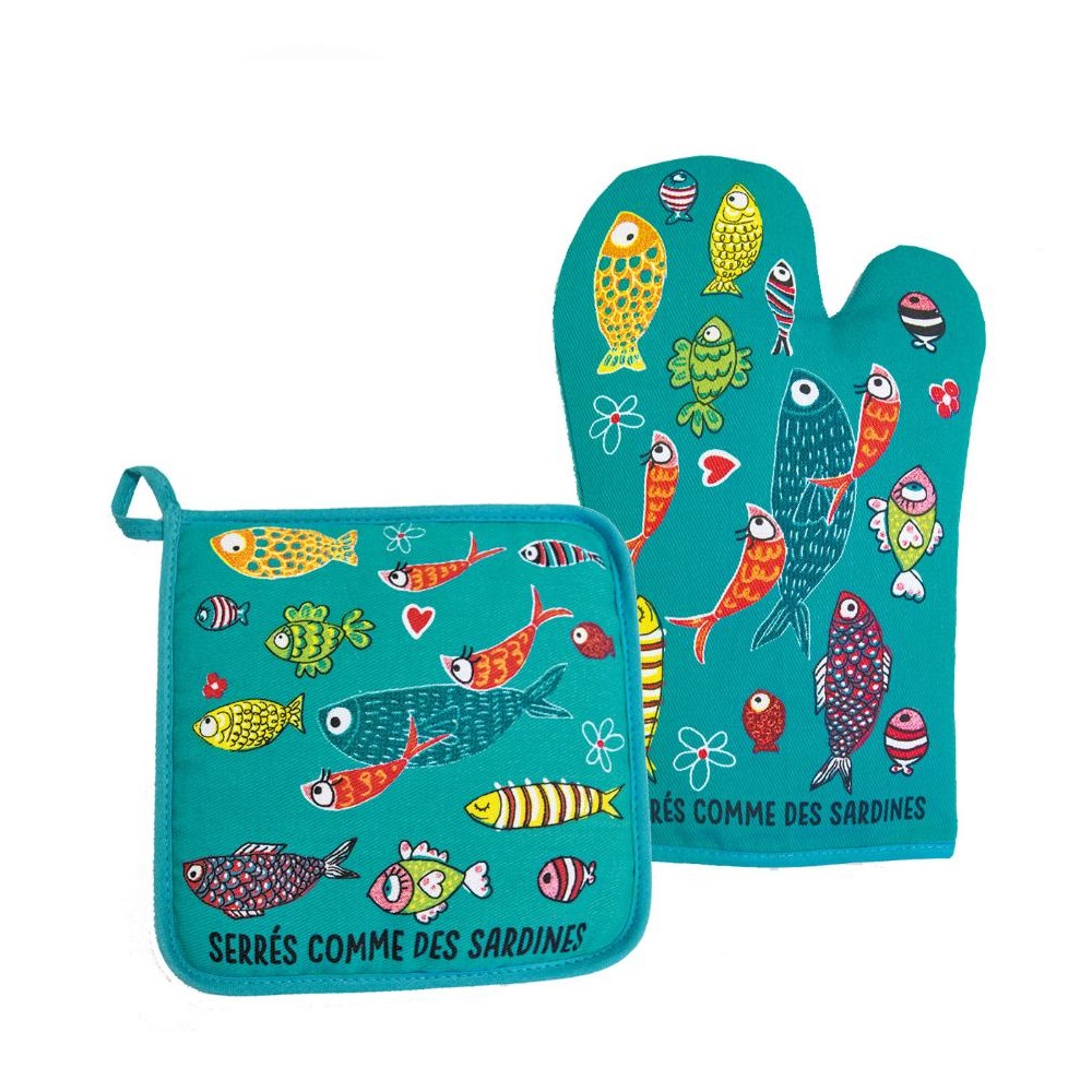 Set gant et manique serres comme des sardines - moldeo