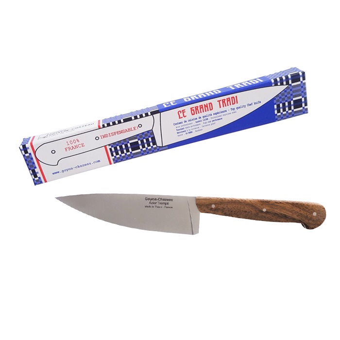 Couteau de chef le grand tradi, noyer vieilli 24 cm - goyon chazeau