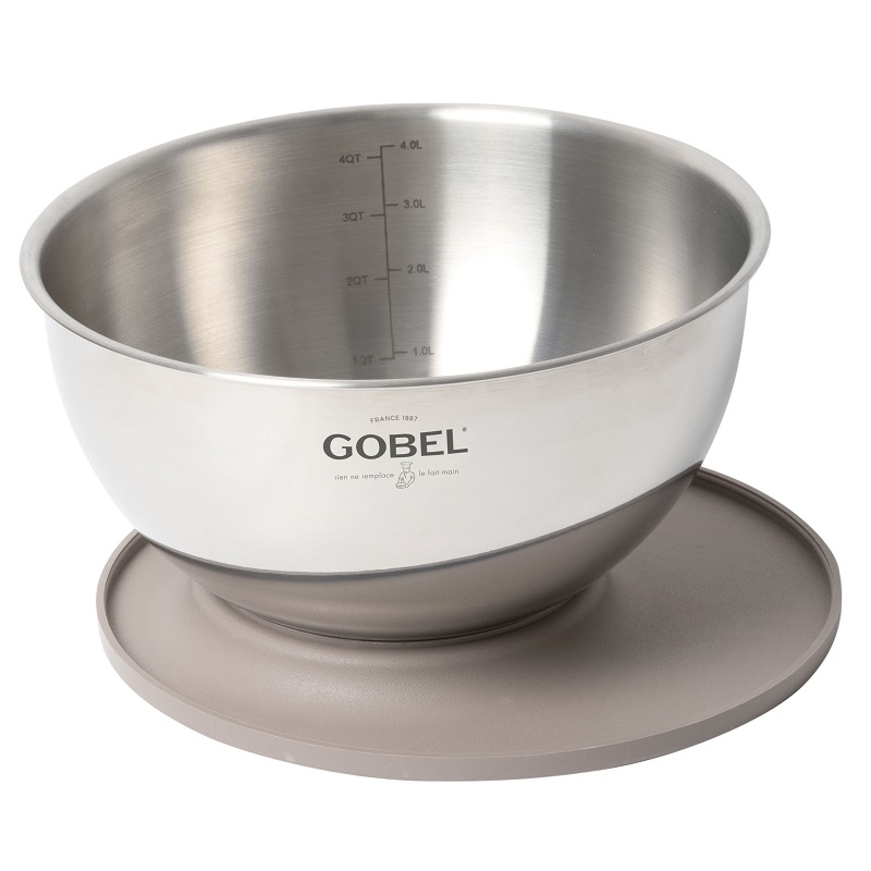 Bol cul de poule en inox avec couvercle 24 cm - gobel