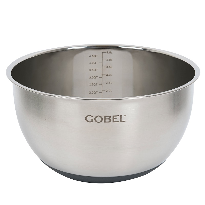 Bol cul de poule en inox dessous silicone 24 cm - gobel