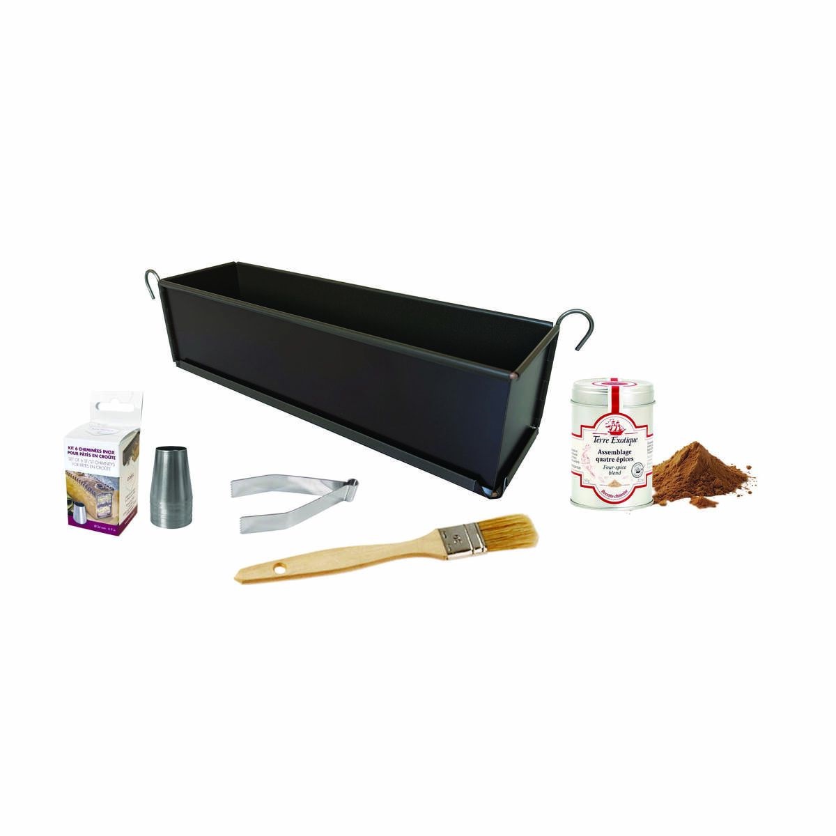 Kit moule pour pâté en croute démontable anti-adhérent 30x8 cm - gobel