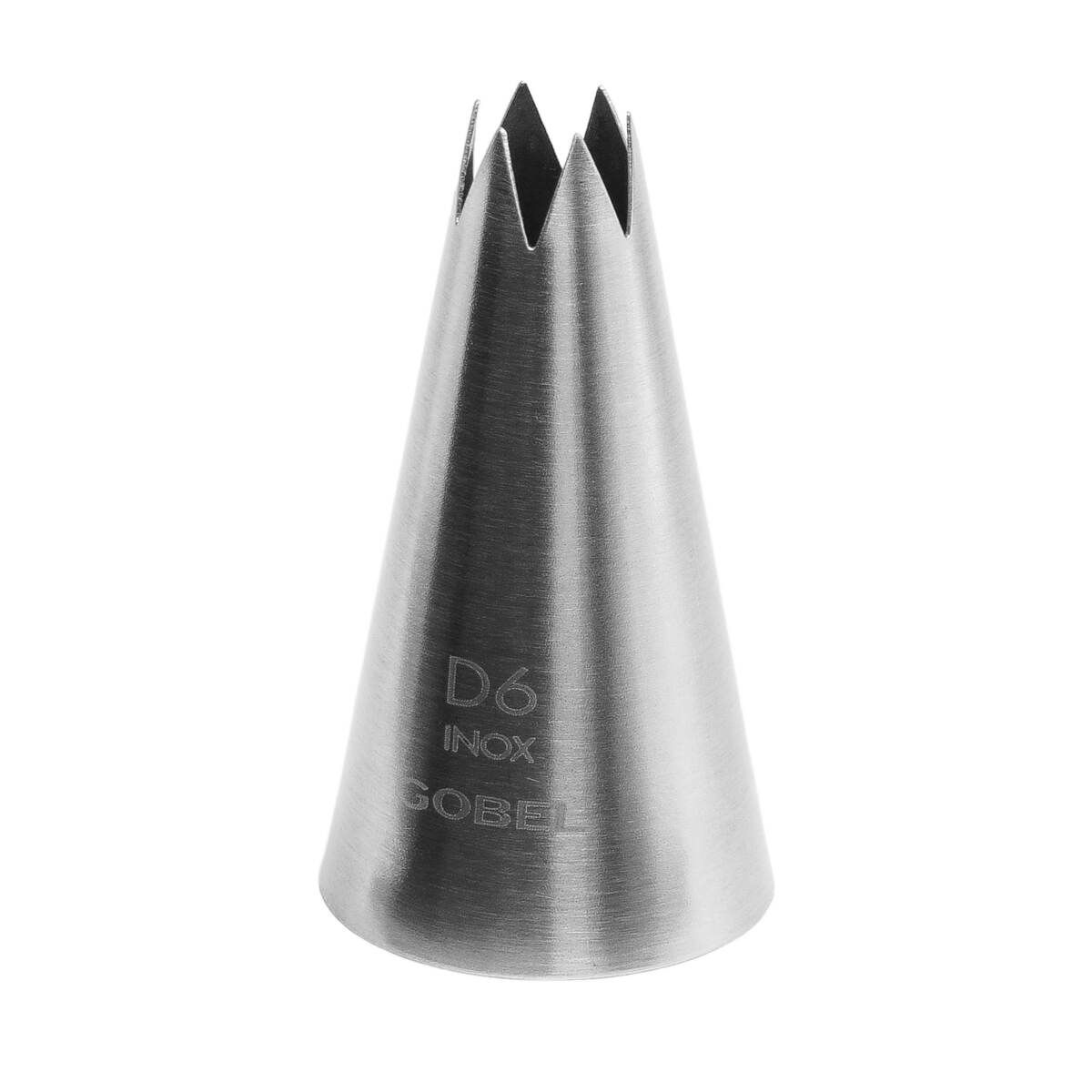 Douille à pâtisserie cannelée - inox - 6 dents - ø 11 mm - gobel