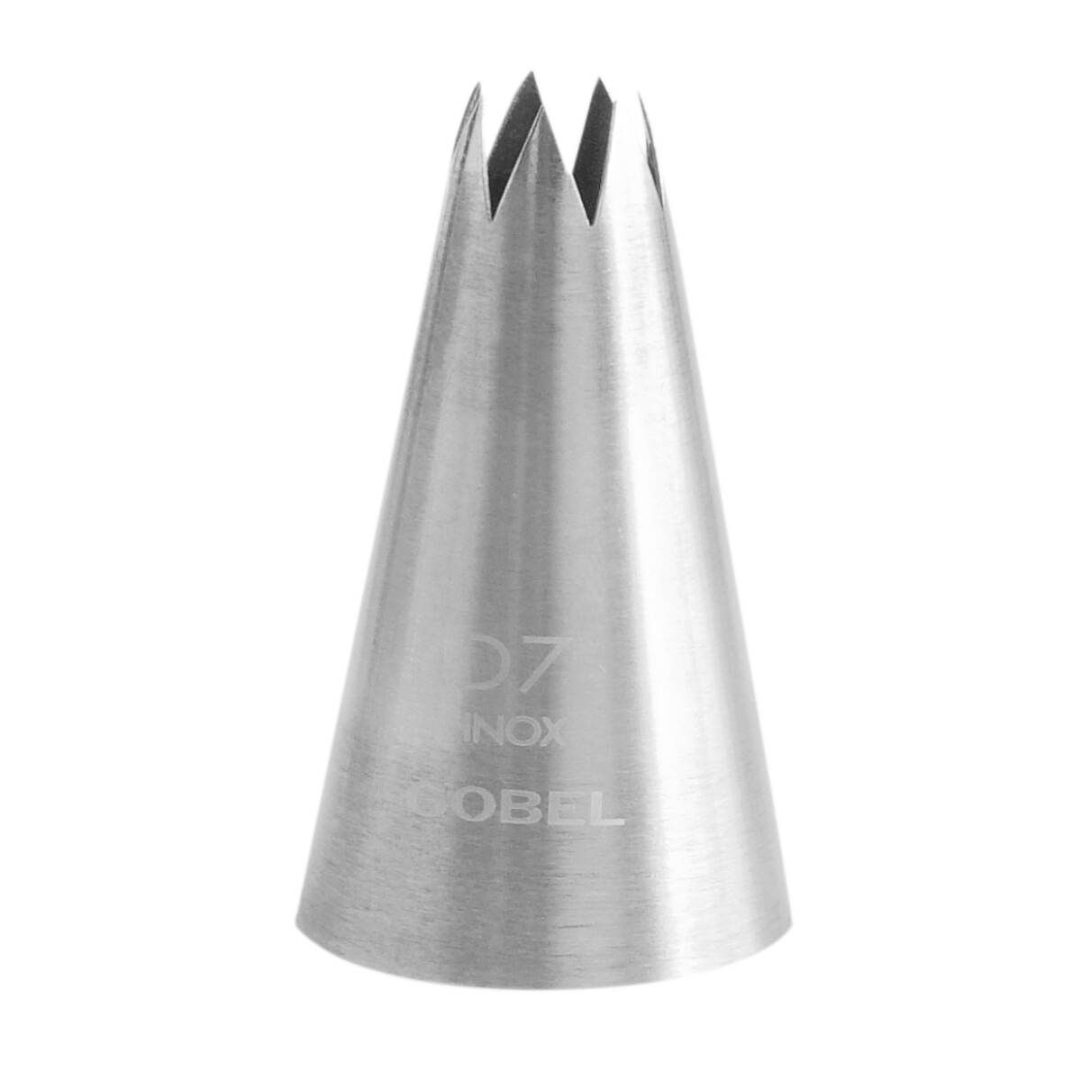 Douille à pâtisserie cannelée - inox - 7 dents - ø 13 mm - gobel