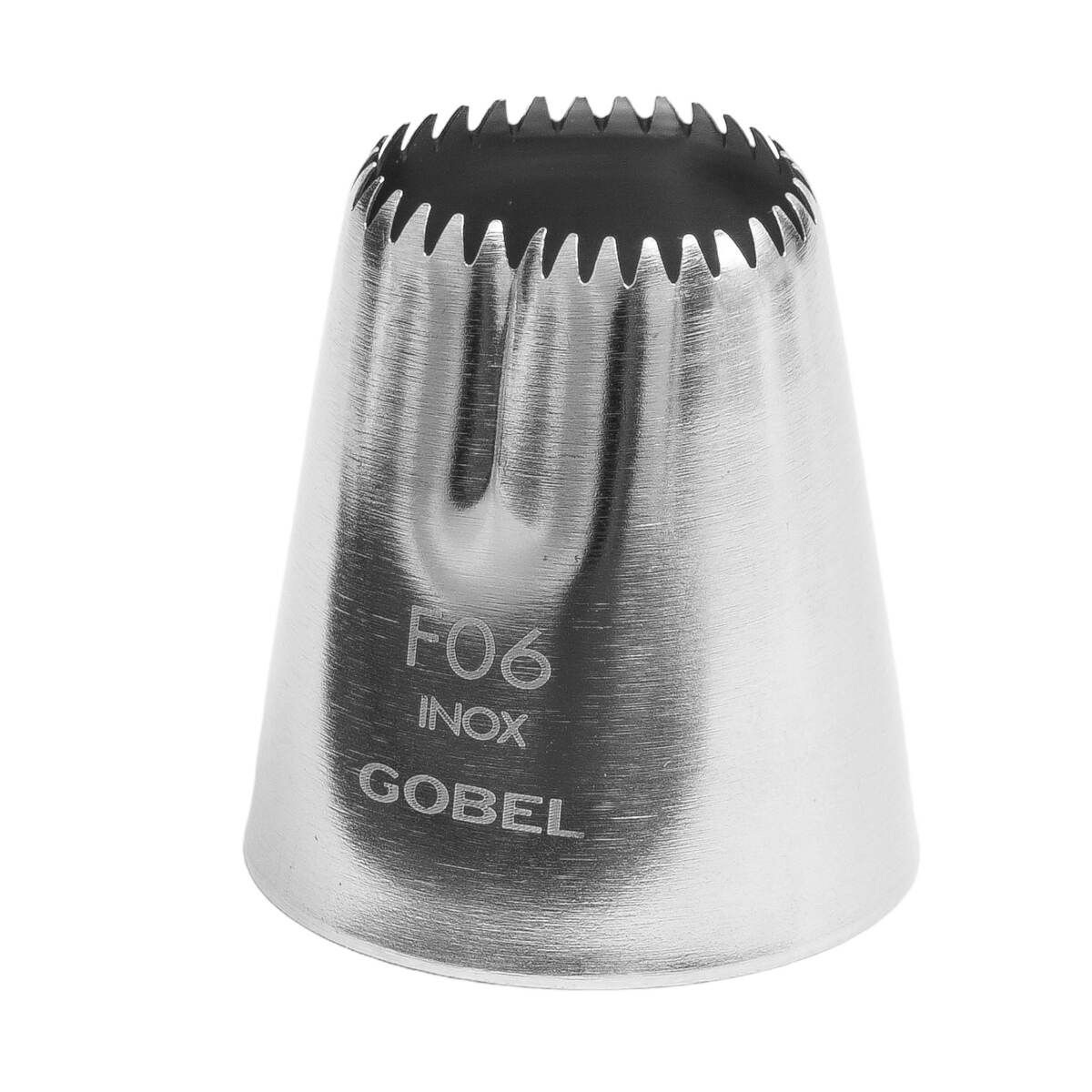 Douille à pâtisserie geométriqie cannelée coeur - inox - ø 24 mm - gobel