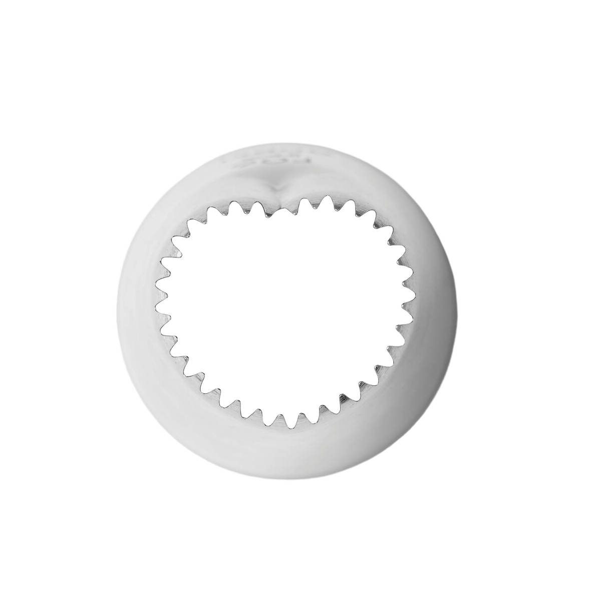 Douille à pâtisserie geométriqie cannelée coeur - inox - ø 24 mm - gobel