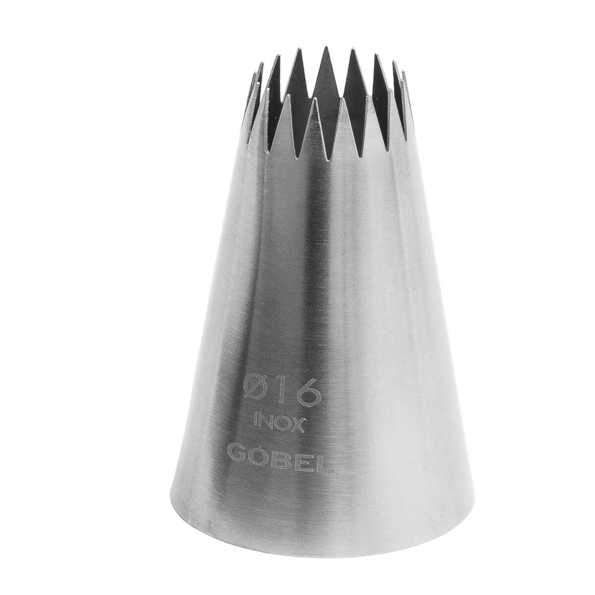 Douille à pâtisserie à petits fours - inox - 17 dents - ø 16 mm - gobel