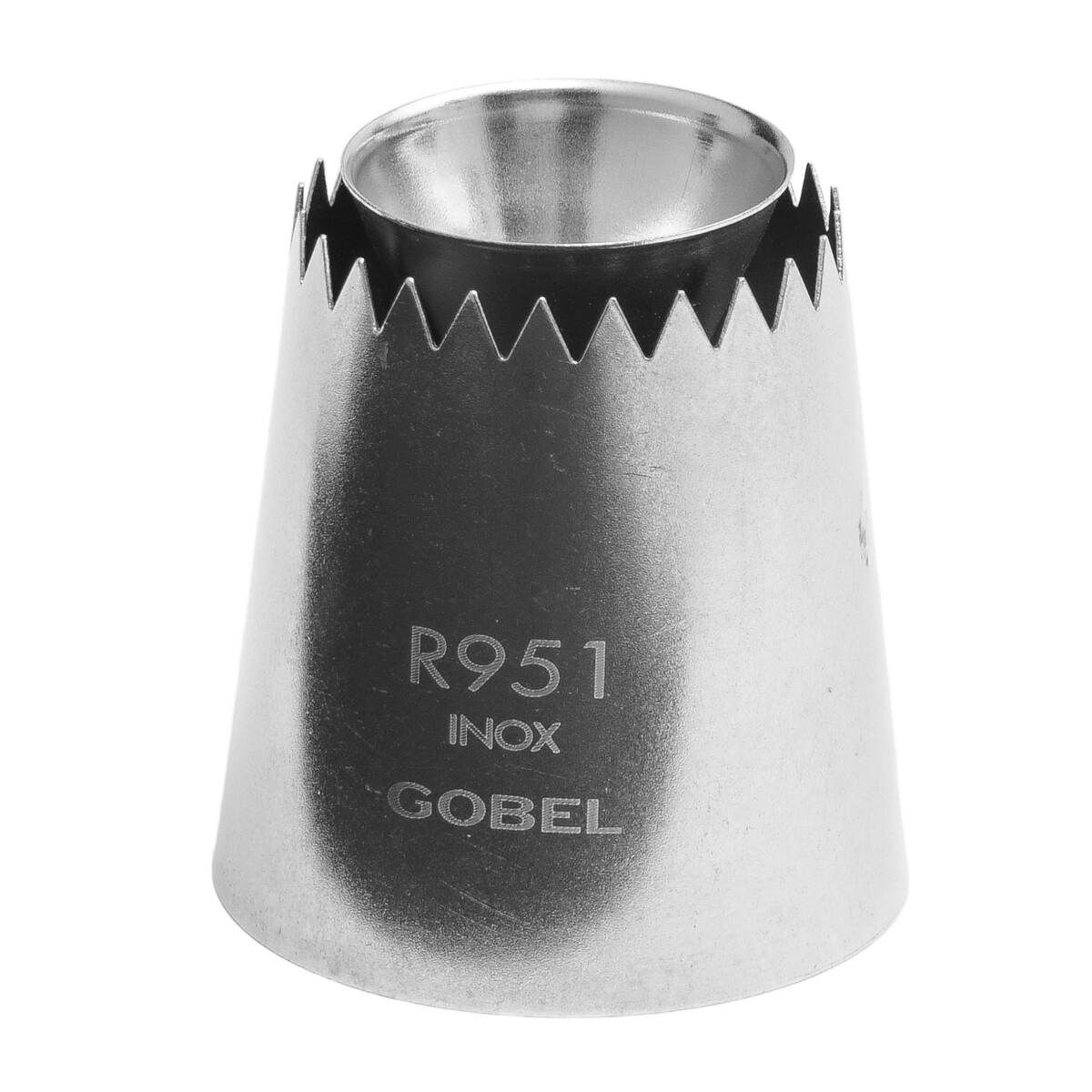 Douille à pâtisserie sultane cannelée - cône sortant - inox - ø 30 mm - gobel