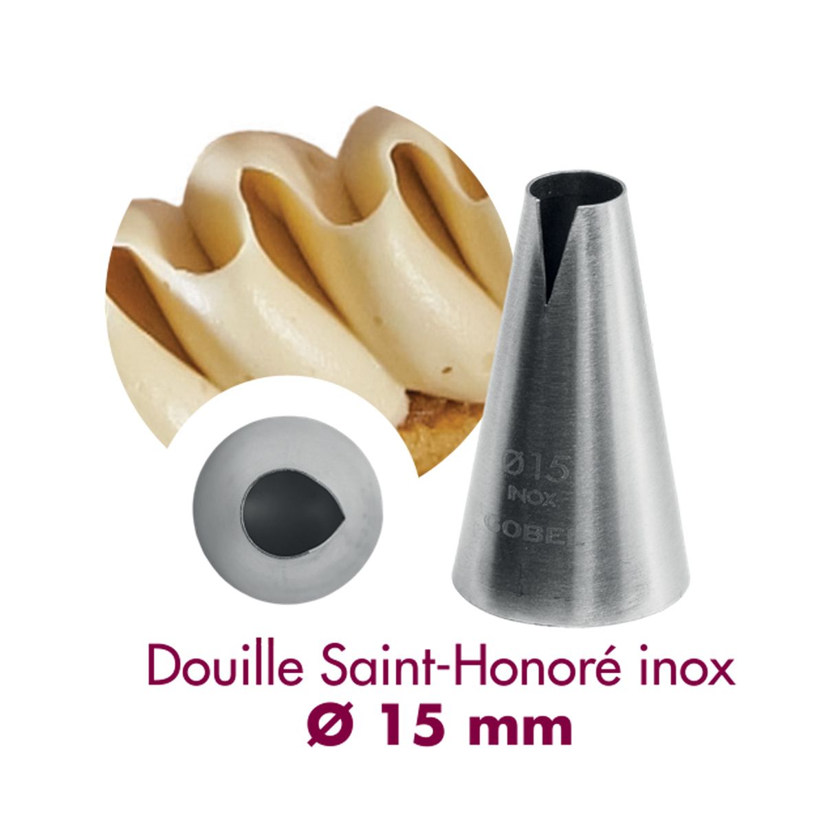 Douille à pâtisserie saint-honoré - inox - ø 15 mm- gobel