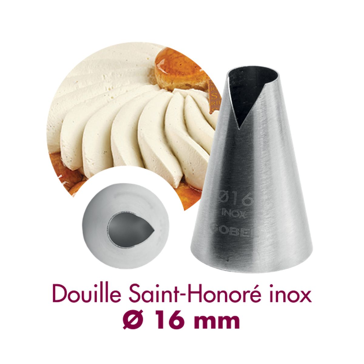 Douille à pâtisserie saint-honoré - inox - ø 16 mm- gobel