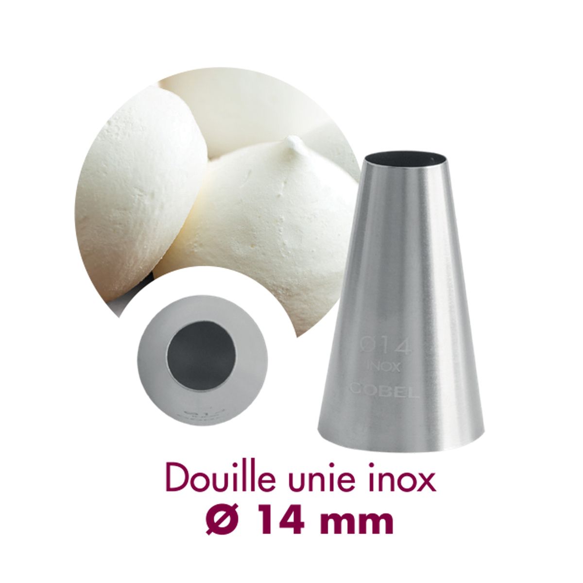 Douille à pâtisserie unie - inox - ø 14 mm- gobel