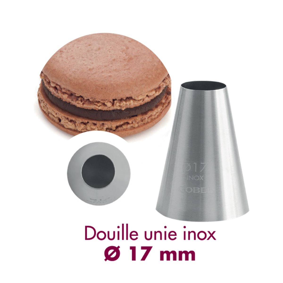 Douille à pâtisserie unie - inox - ø 17 mm- gobel