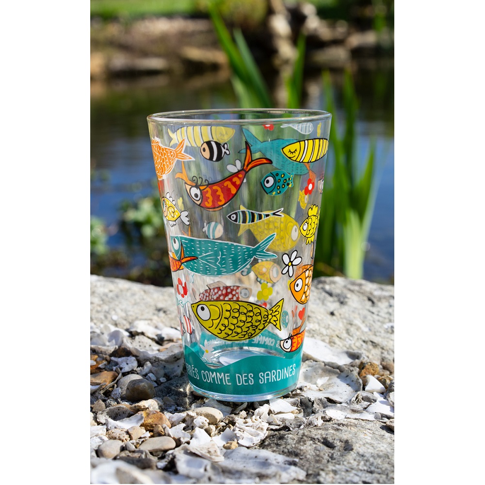 Lot de 6 verres 30cl serres comme des sardines - moldeo