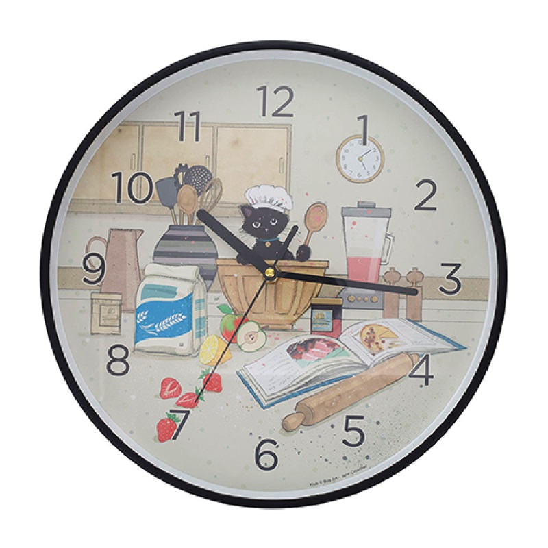 Horloge plastique ø30 cm bug art chat patissier - kiub
