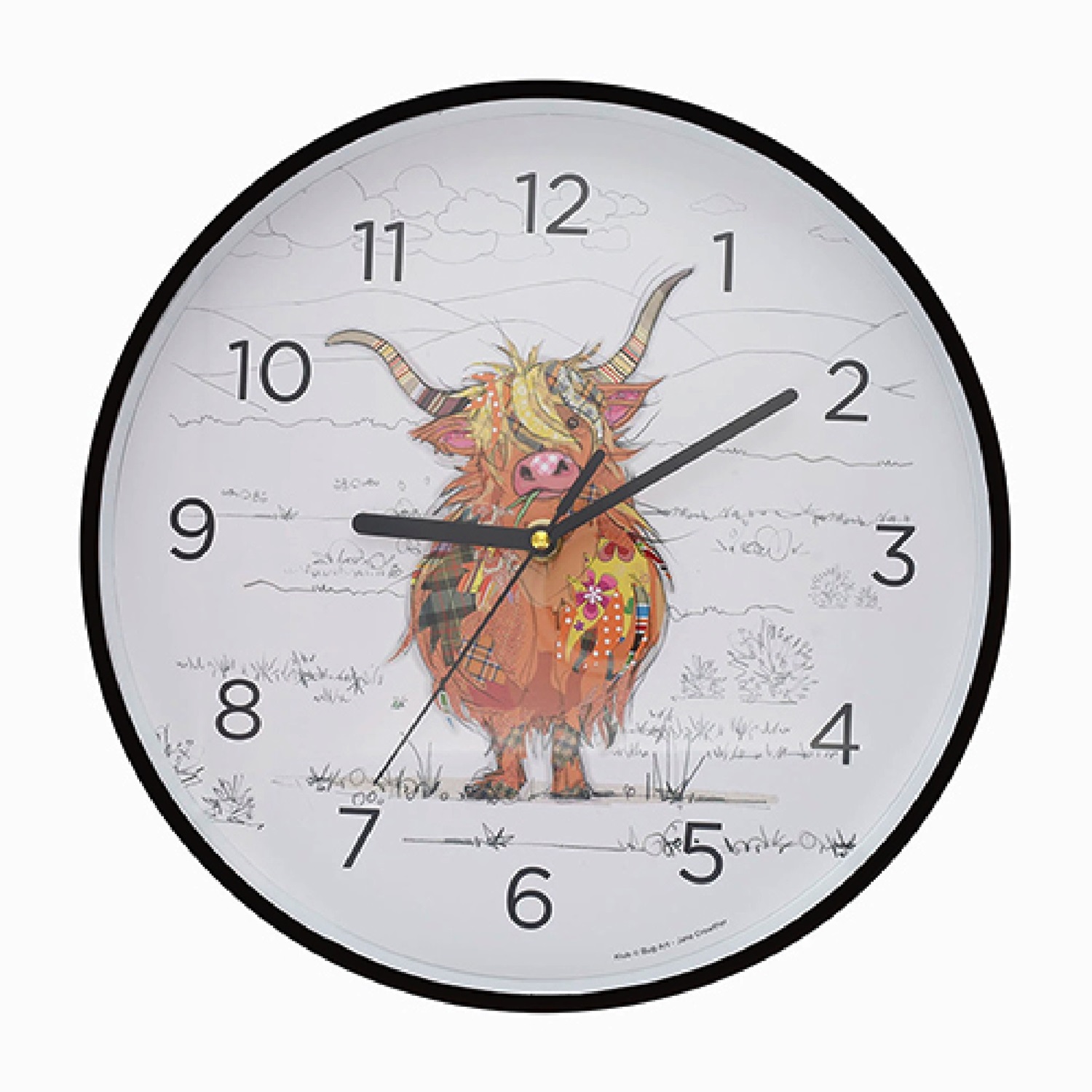 Horloge plastique 30 kook vache ecossaise - kiub