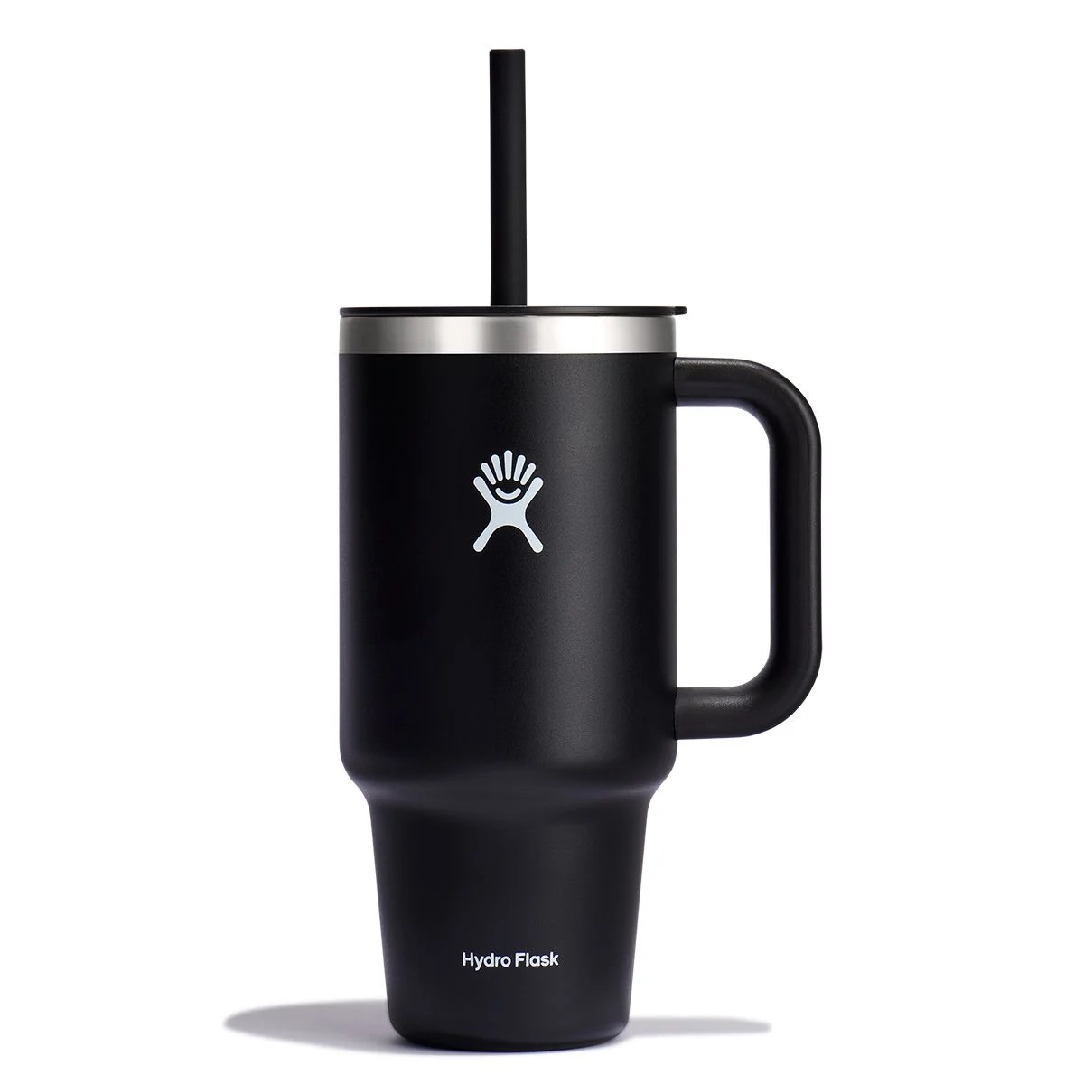 Gobelet isotherme xxl noir avec paille souple 940 ml s'adapte aux portes gobelets de nombreuses voitures - hydroflask