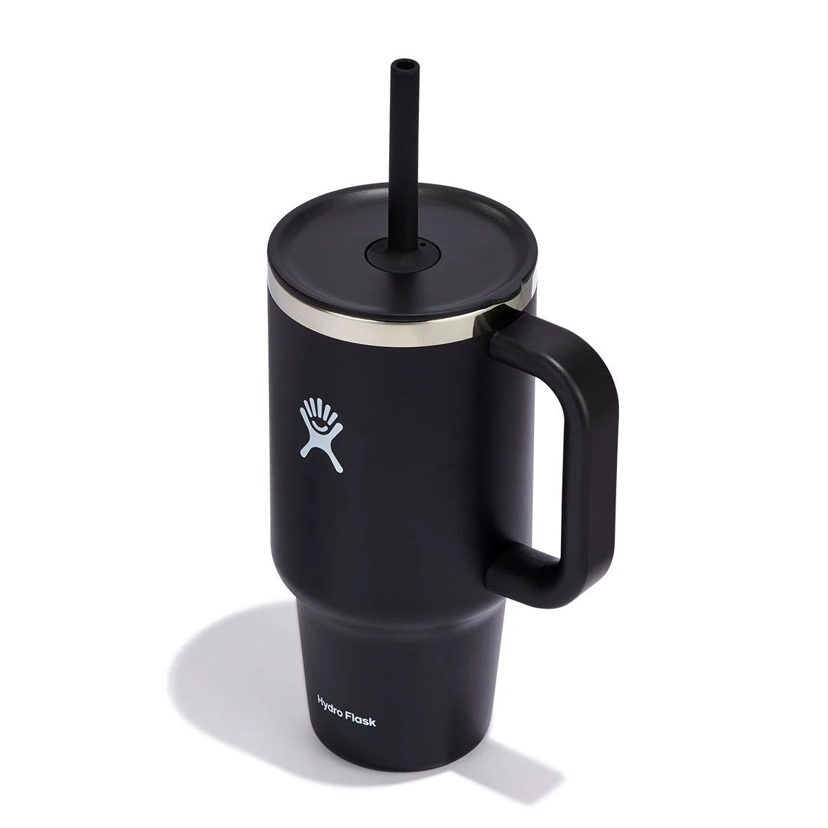 Gobelet isotherme xxl noir avec paille souple 940 ml s'adapte aux portes gobelets de nombreuses voitures - hydroflask