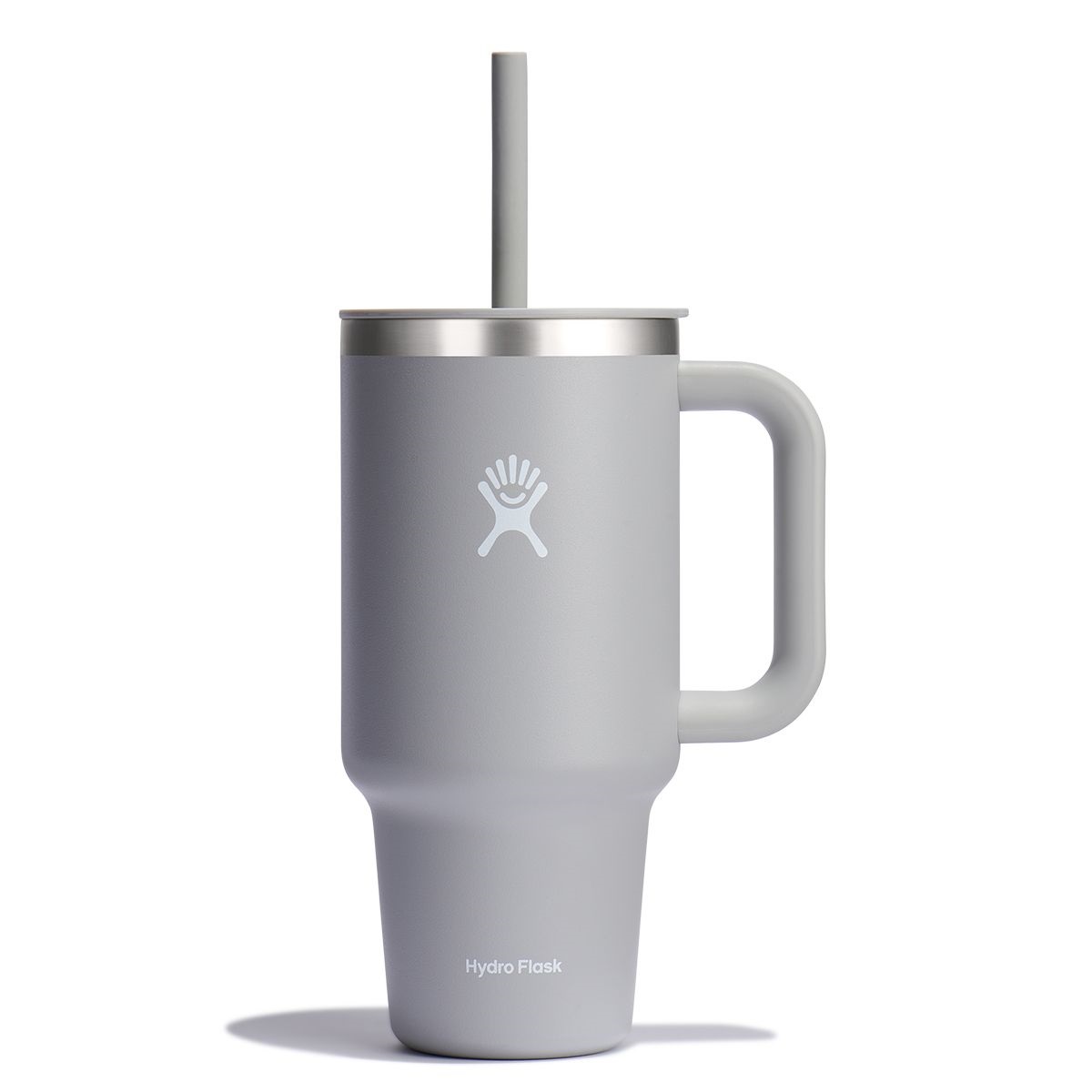 Gobelet isotherme xxl gris avec paille souple 940 ml s'adapte aux portes gobelets de nombreuses voitures - hydroflask