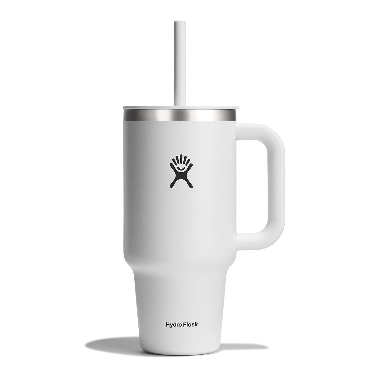Gobelet isotherme xxl blanc avec paille souple 940 ml s'adapte aux portes gobelets de nombreuses voitures - hydroflask