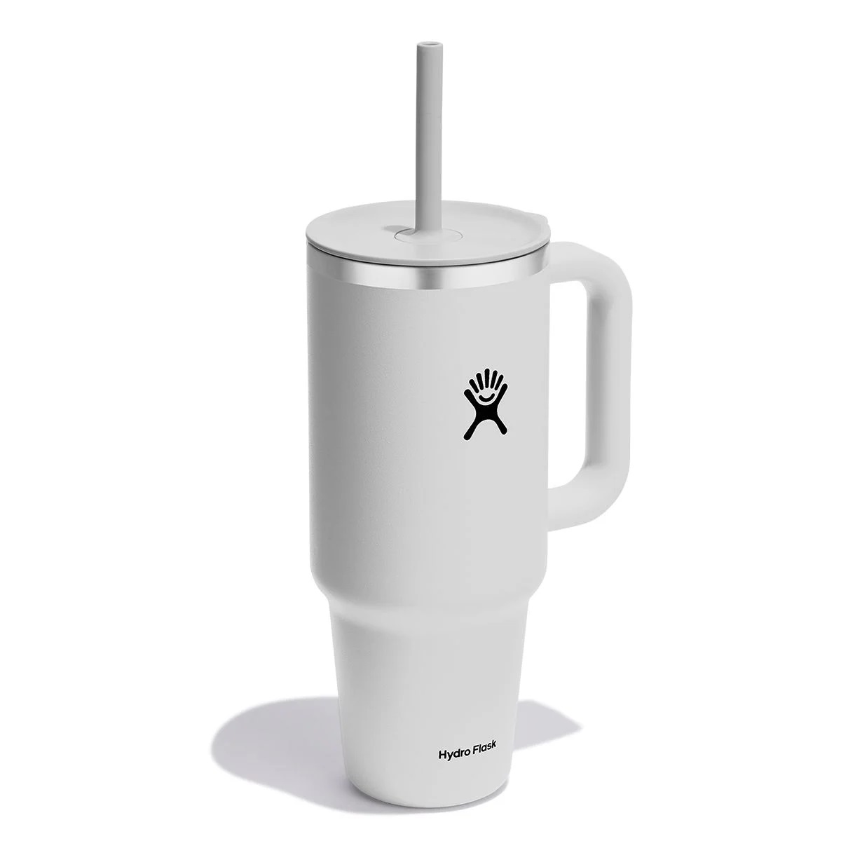Gobelet isotherme xxl blanc avec paille souple 940 ml s'adapte aux portes gobelets de nombreuses voitures - hydroflask