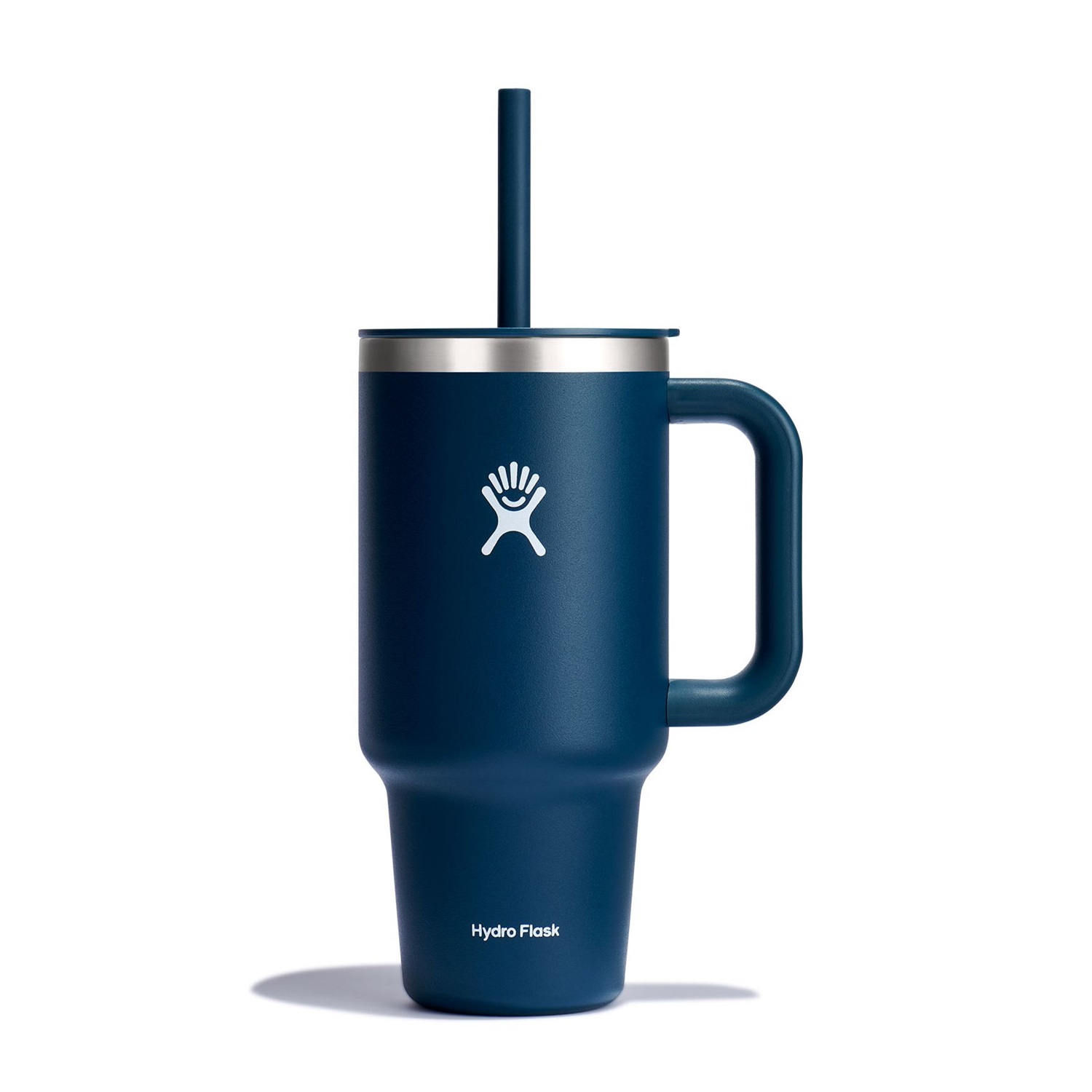 Gobelet isotherme xxl bleu indigo avec paille souple 940 ml s'adapte aux portes gobelets de nombreuses voitures - hydroflask