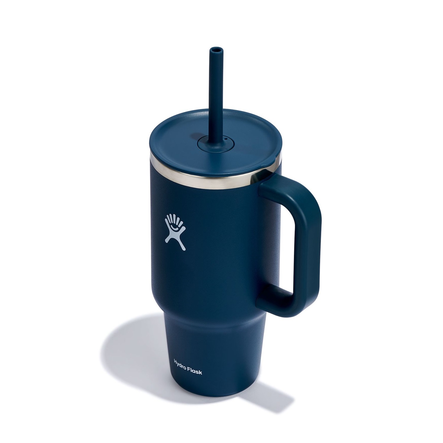 Gobelet isotherme xxl bleu indigo avec paille souple 940 ml s'adapte aux portes gobelets de nombreuses voitures - hydroflask