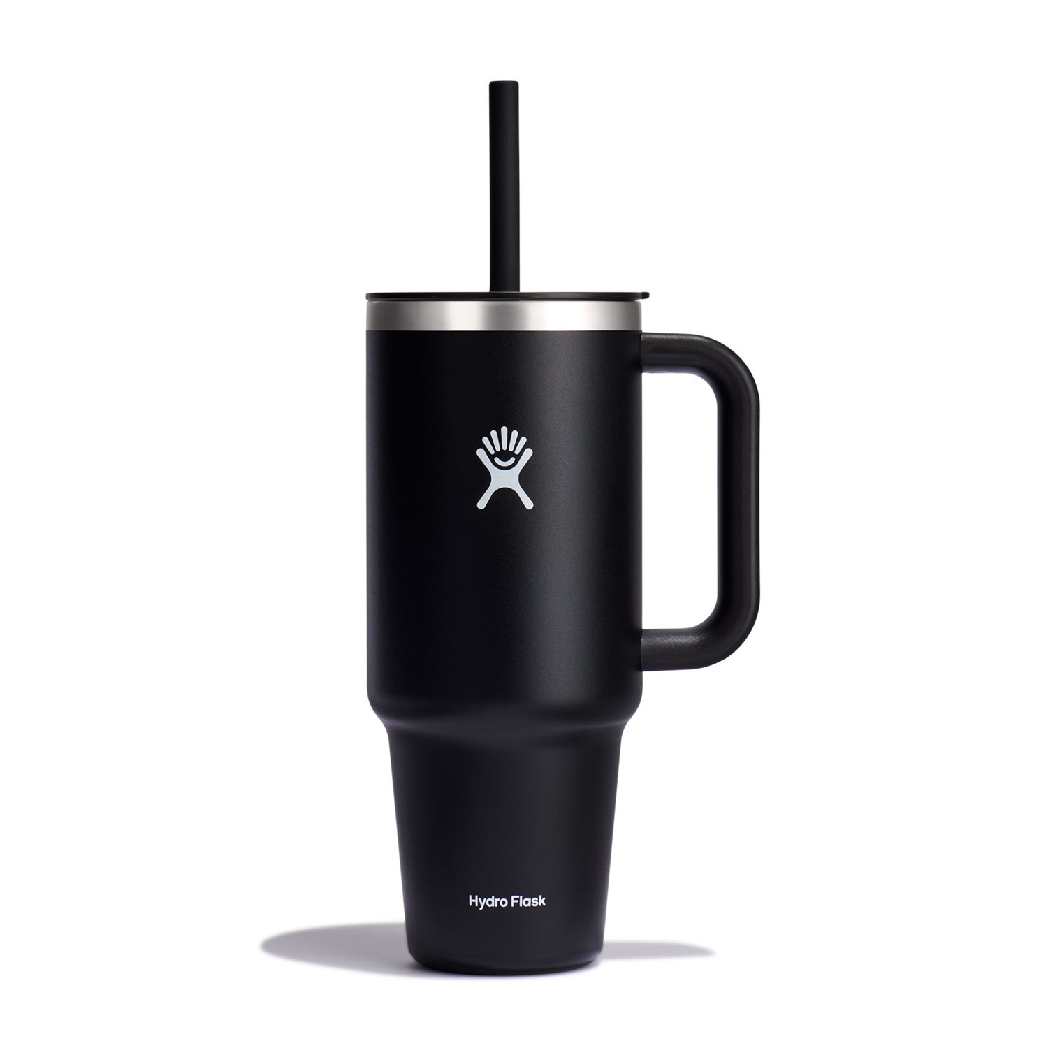 Gobelet isotherme xxl noir avec paille souple 1180ml s'adapte aux portes gobelets de nombreuses voitures - hydroflask