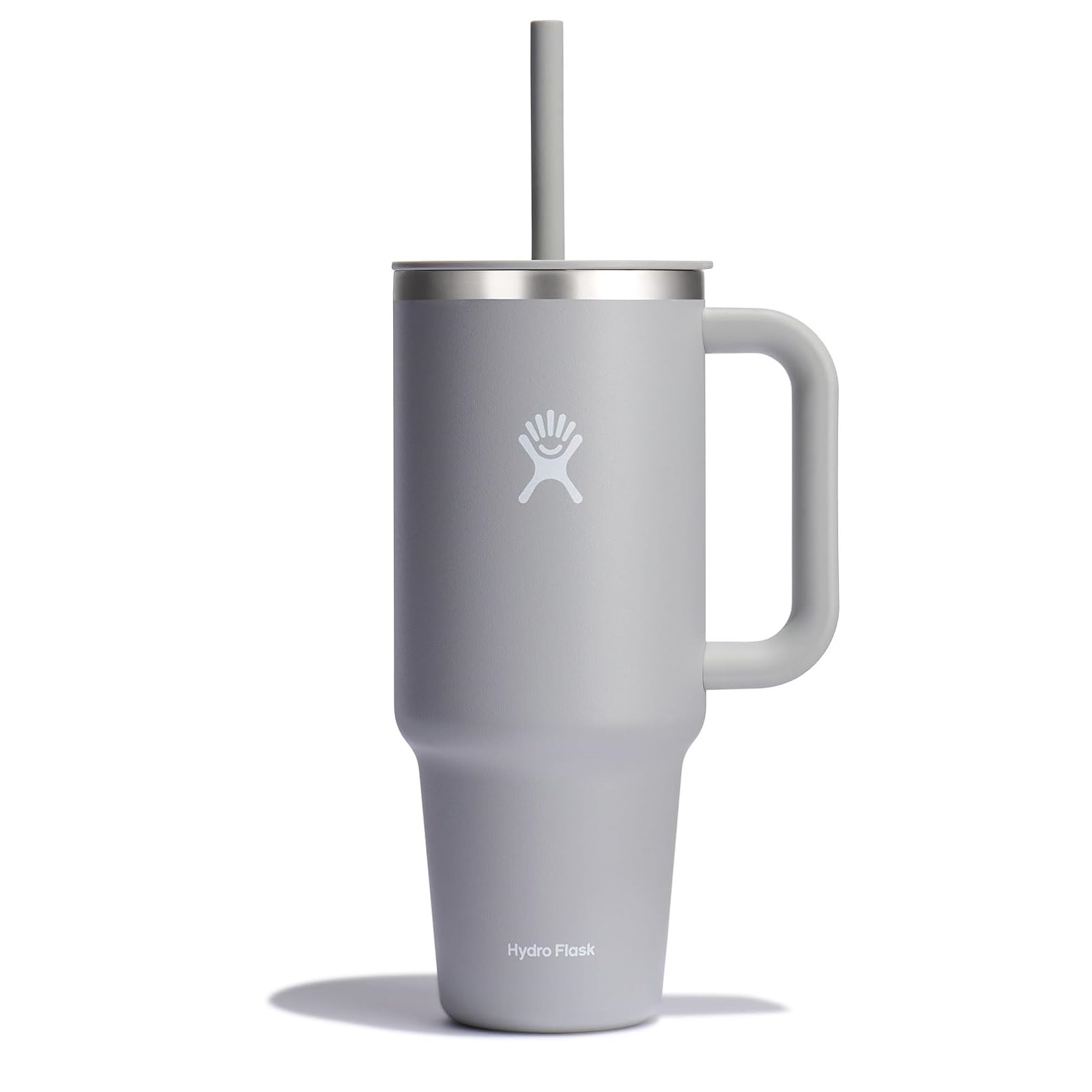 Gobelet isotherme xxl gris avec paille souple 1180ml s'adapte aux portes gobelets de nombreuses voitures - hydroflask