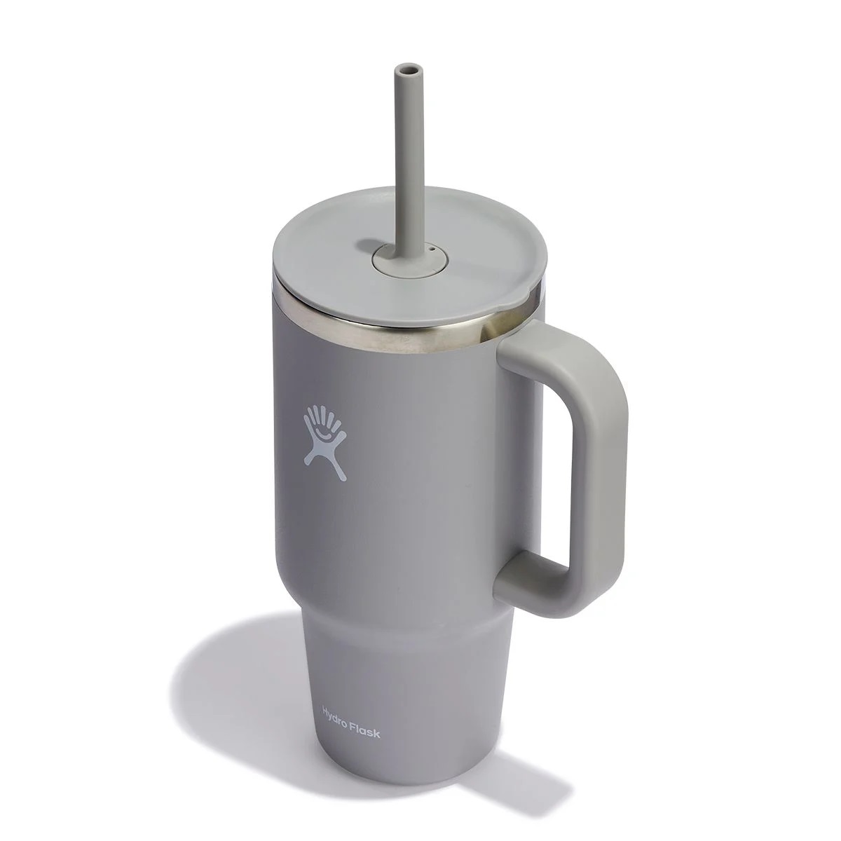 Gobelet isotherme xxl gris avec paille souple 1180ml s'adapte aux portes gobelets de nombreuses voitures - hydroflask