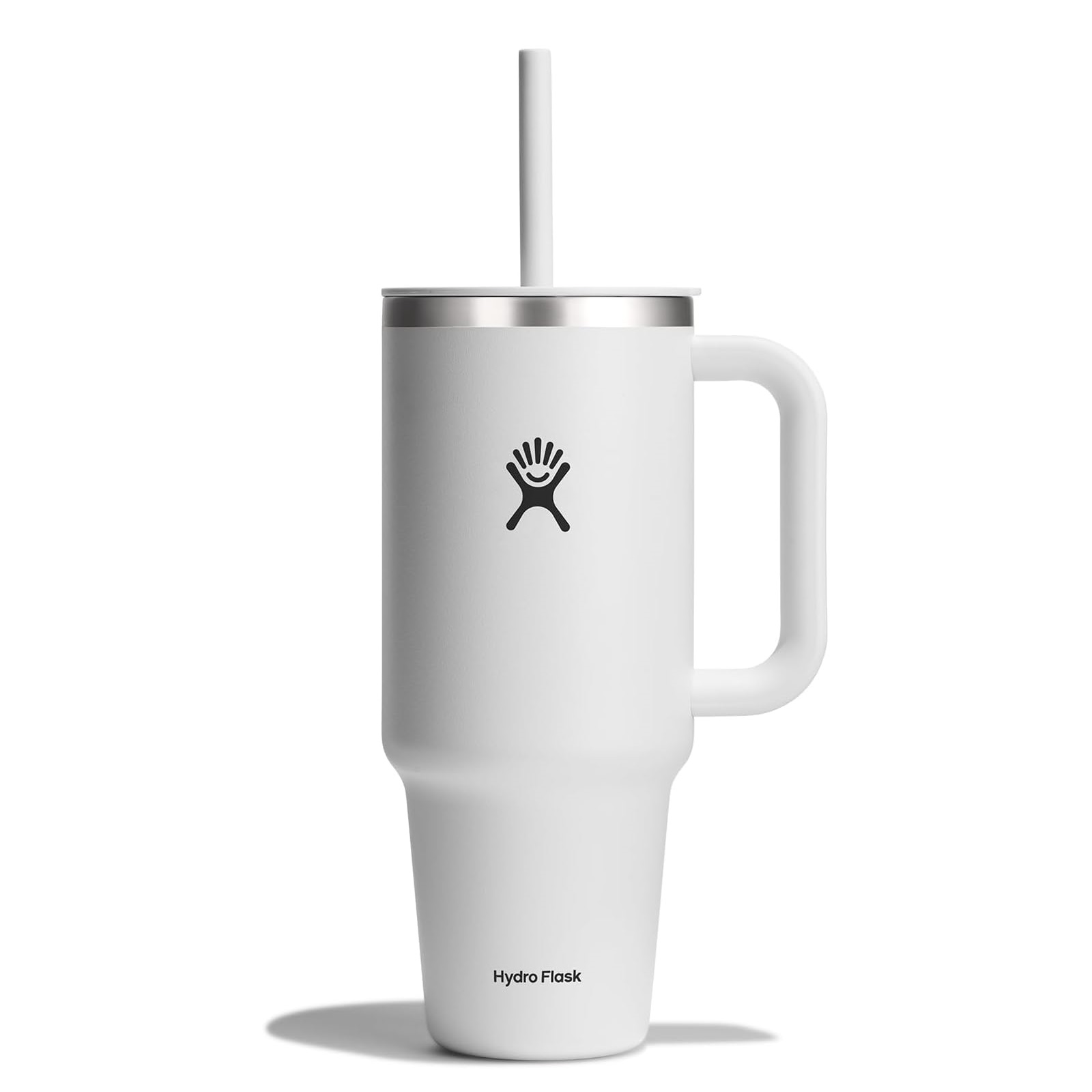 Gobelet isotherme xxl blanc avec paille souple 1180ml s'adapte aux portes gobelets de nombreuses voitures - hydroflask